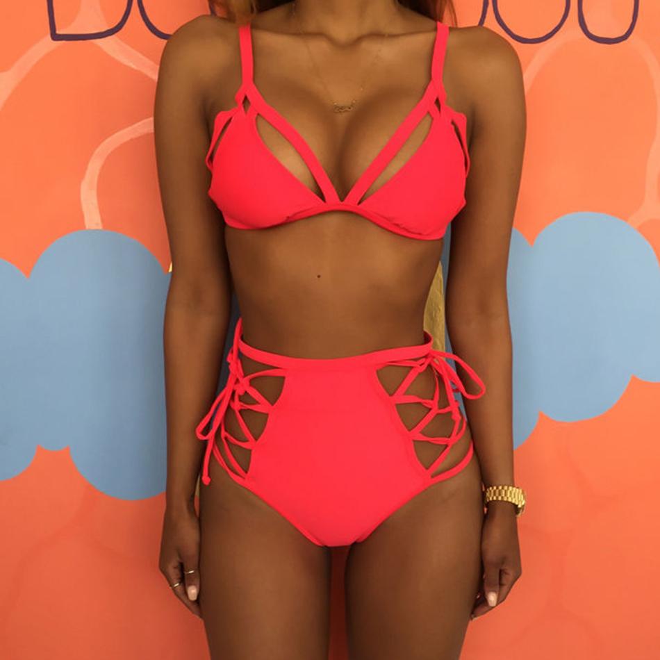 Multi-Strap Bikini Set Women Criss Cross Two Piece Swimsuit Beach