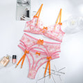 Lace Love Girl Embroidered Mesh Transparent Bra