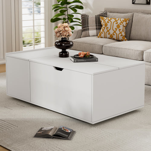 Mesa de centro elevable, mesa de centro con cajón, mesas de té de madera, mesas auxiliares para sofá, muebles de sala de estar, color blanco