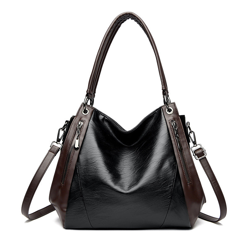 Un bolso tote de cuero suave, sencillo y versátil