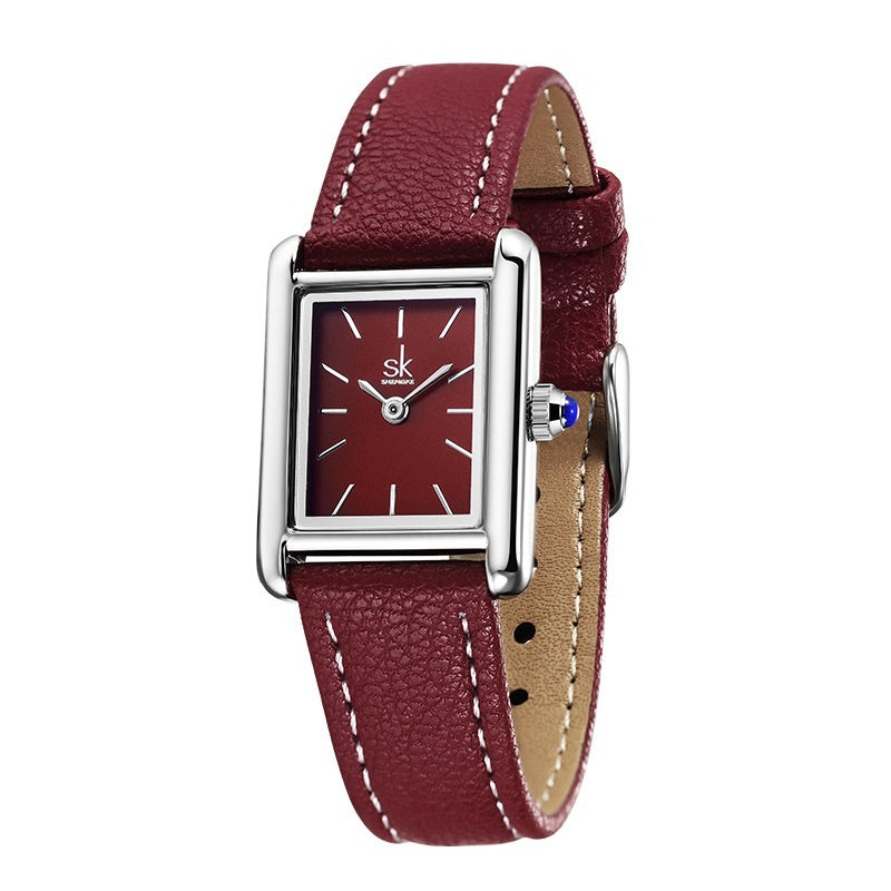 Reloj retro para minorías, reloj de cuarzo resistente al agua, reloj cuadrado pequeño de alta calidad.