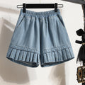 All-matching Casual Wide-leg Half Pants Female Plus Size