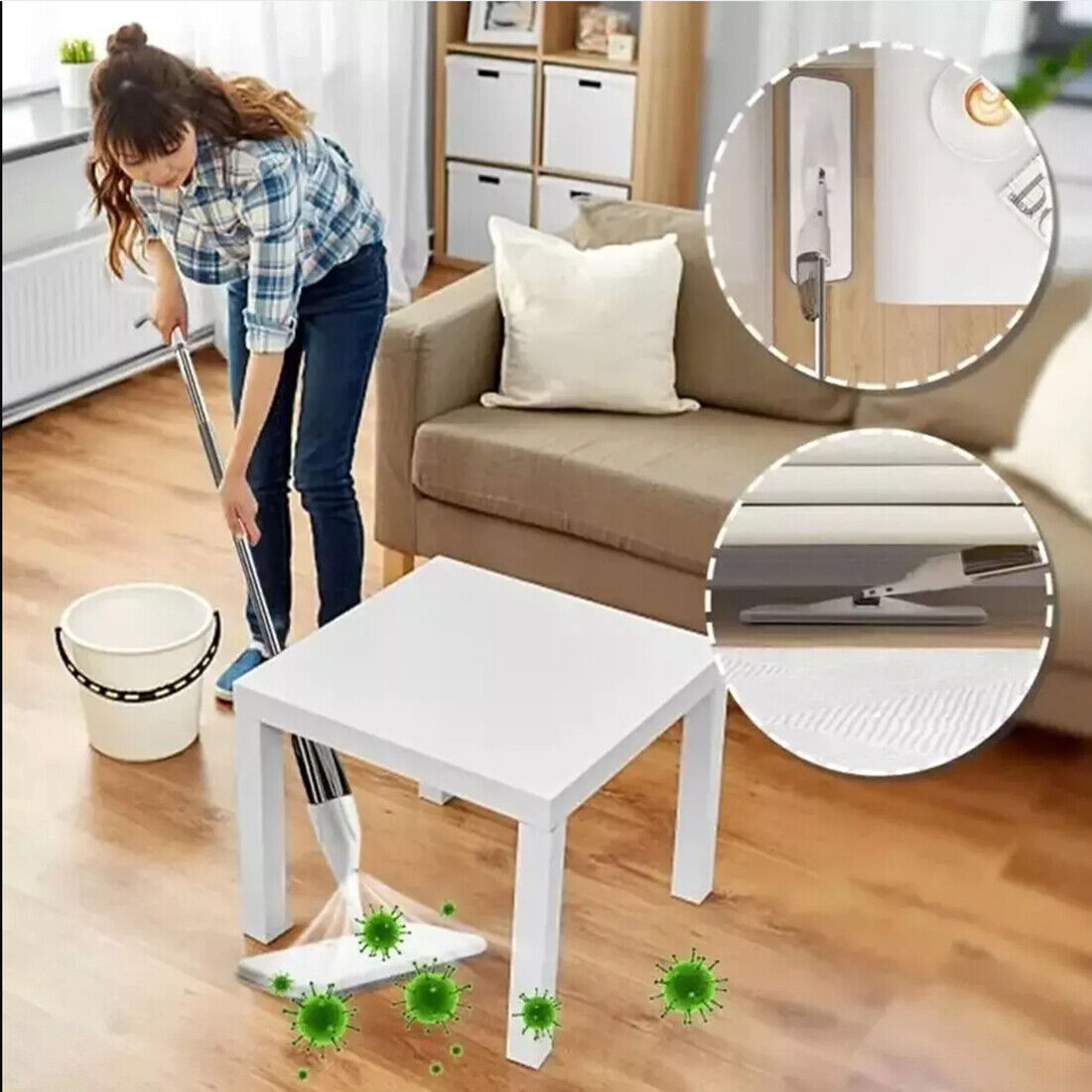 Spray Mop Microfibre Pad Floor Cleaning Mop For All Floor Types Bottle  2 Pads