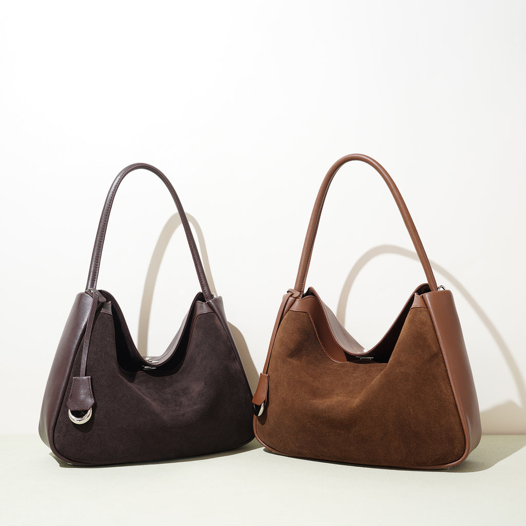 Bolso tote versátil de piel auténtica elaborado con piel de vacuno mate
