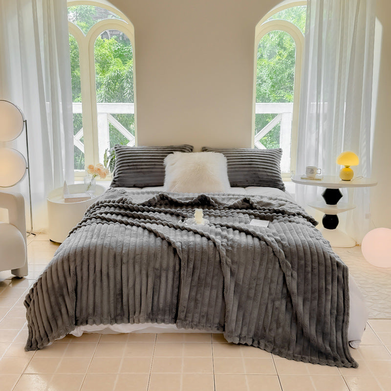 Rabbit Plush Multifunctional Blanket Strip Milk Fiber Bedding