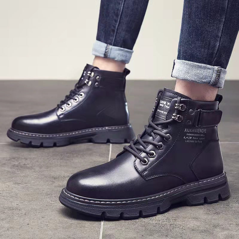 Botas de caña media a alta para hombre de estilo coreano