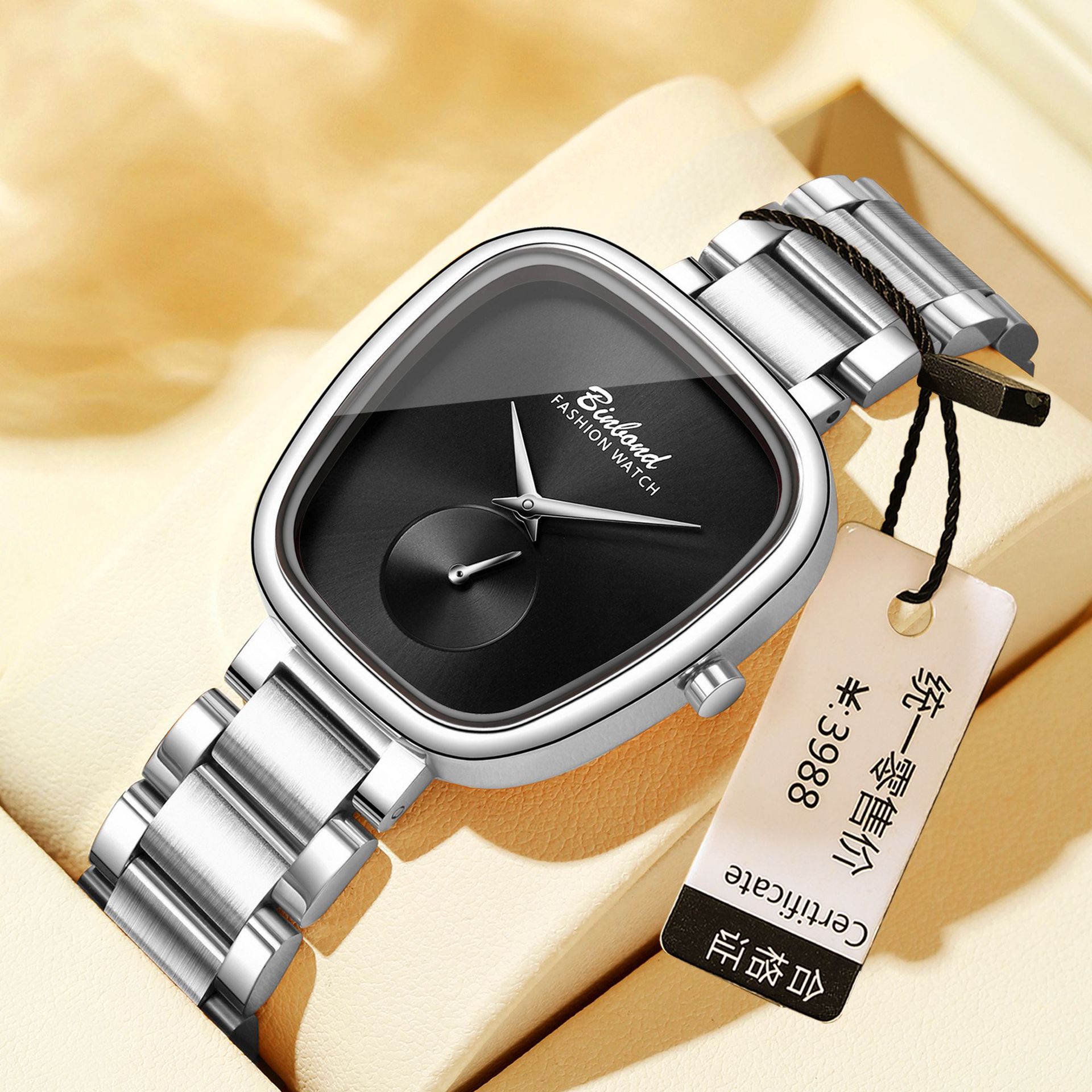 Reloj de cuarzo de acero inoxidable resistente al agua para mujer