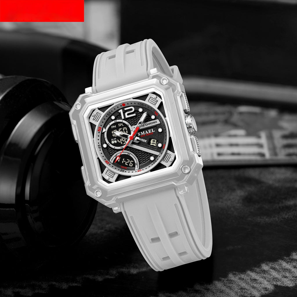 Reloj electrónico moderno y moderno para hombre con cronometraje preciso y diseño funcional.