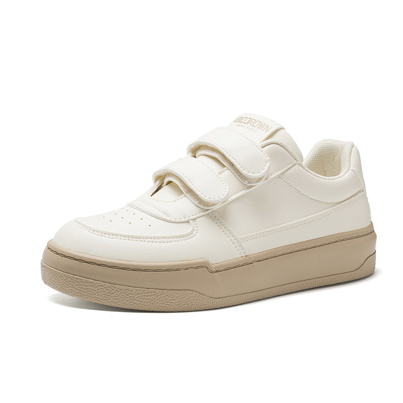 Zapatillas blancas transpirables de estilo coreano para estudiantes con suela plana