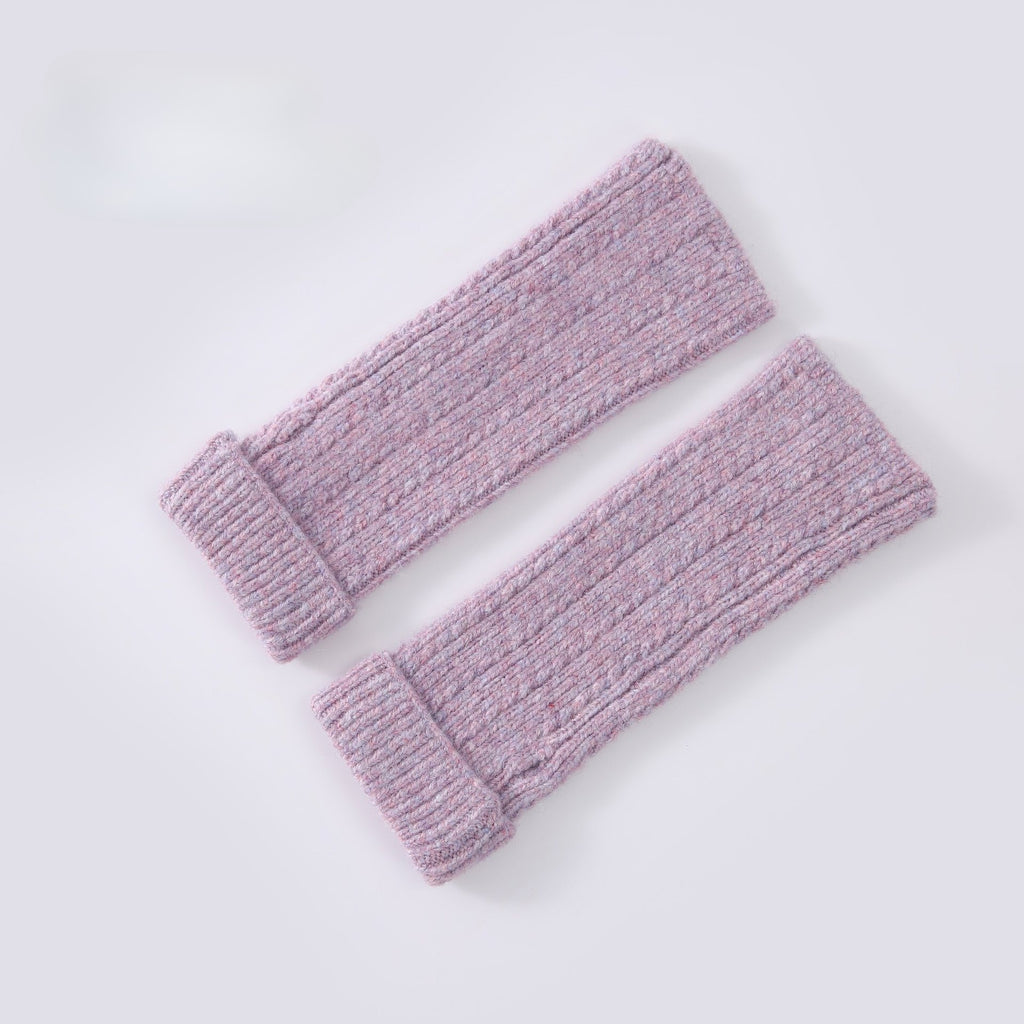 Knitted Fingerless Wool-blend Thermal Knit Gloves