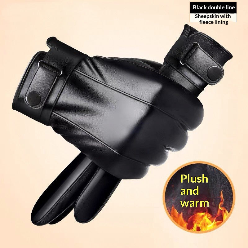 Genuine Leather Gloves With Fleece Lining For Extra Warmth And Waterproof Protection