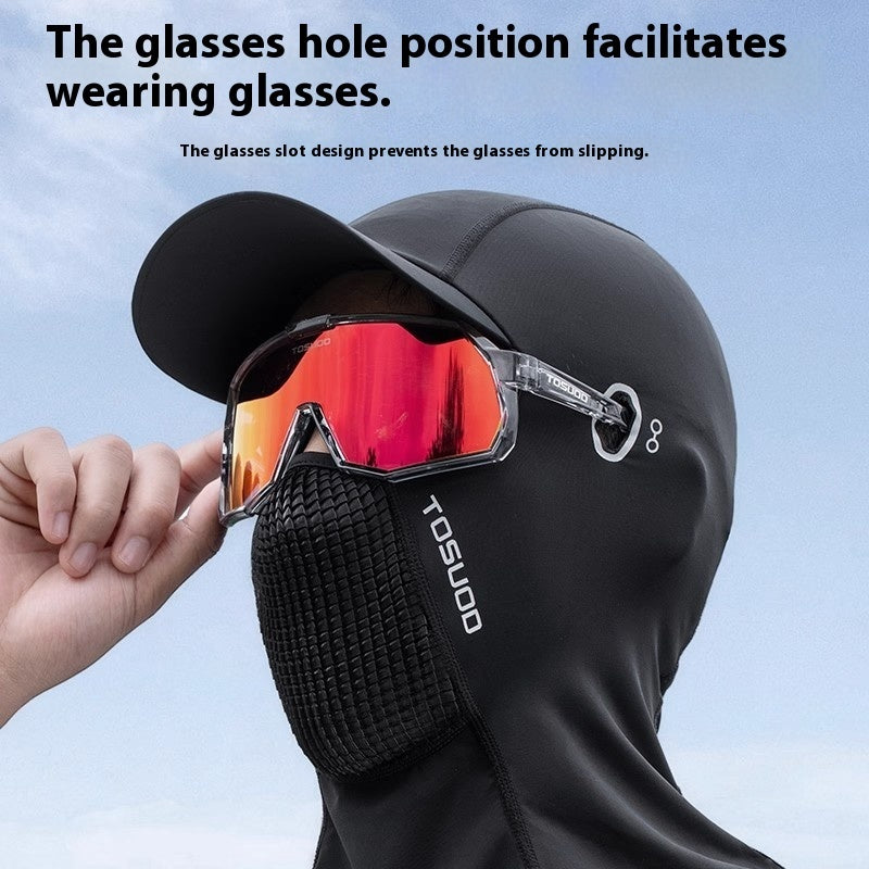 Bufanda de seda de hielo para hombre, protección solar, máscara de ciclismo para exteriores