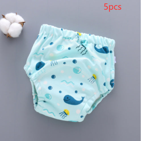 Pantalones de entrenamiento para bebé, lavables, de gasa de 6 capas, para cubrir pañales