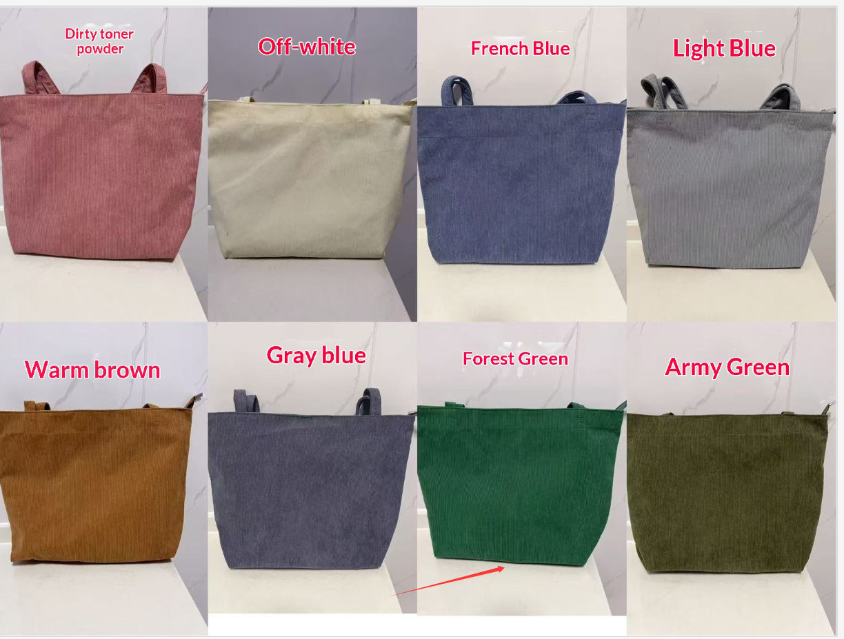 Bolso de mano informal de pana para mujer, moderno, minimalista y a la moda.