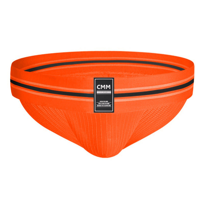 Ropa interior deportiva arcoíris de cintura ancha, corte alto y alta elasticidad para hombre