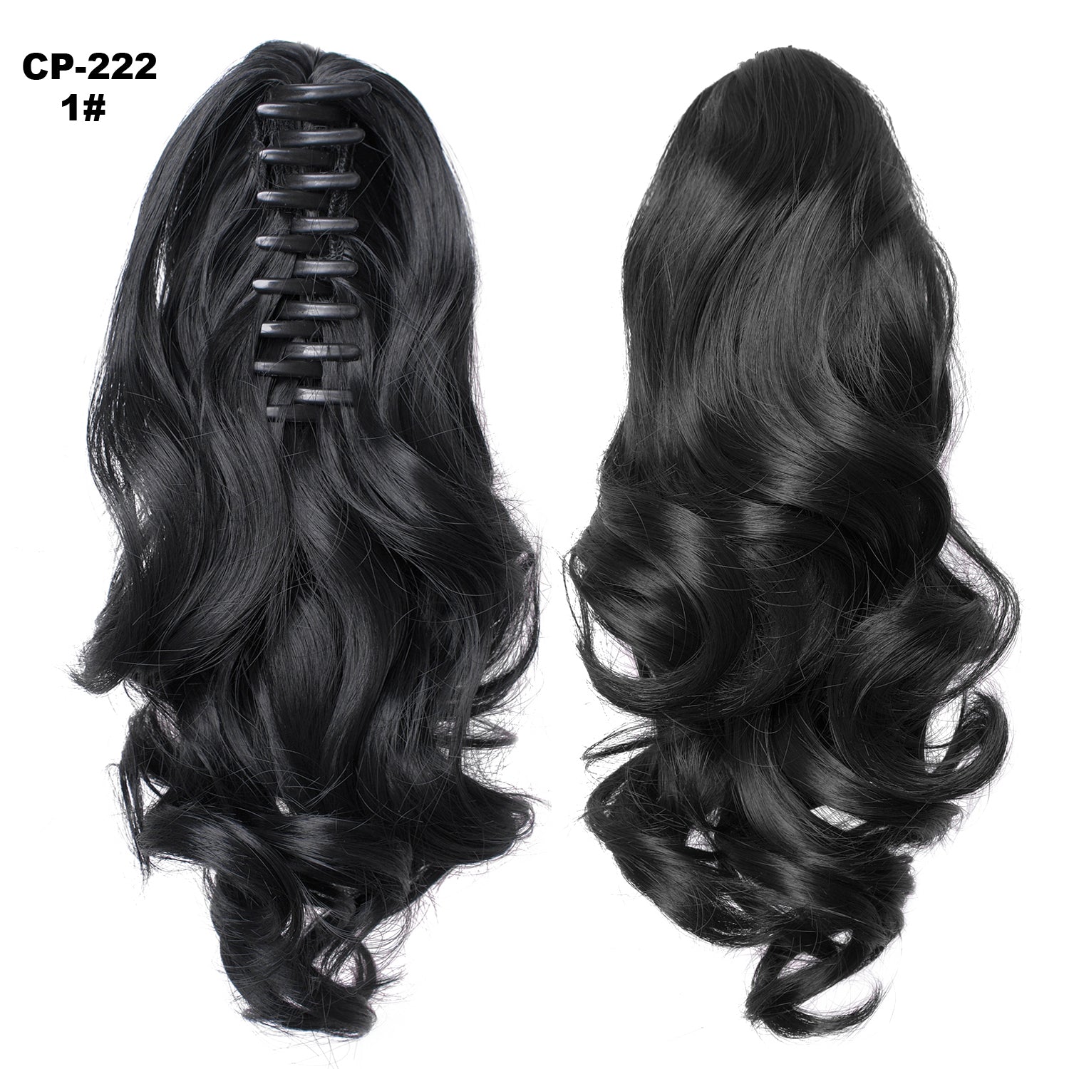 Cola de caballo ondulada larga, envuelta alrededor de la cola de caballo, con clip, tocado, postizo gris, extensiones naturales