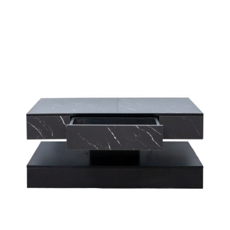 Mesa de centro LED de 17 cm de alto, moderna mesa de centro para sala de estar, mesas de salón, muebles grandes para sala de estar, luces LED
