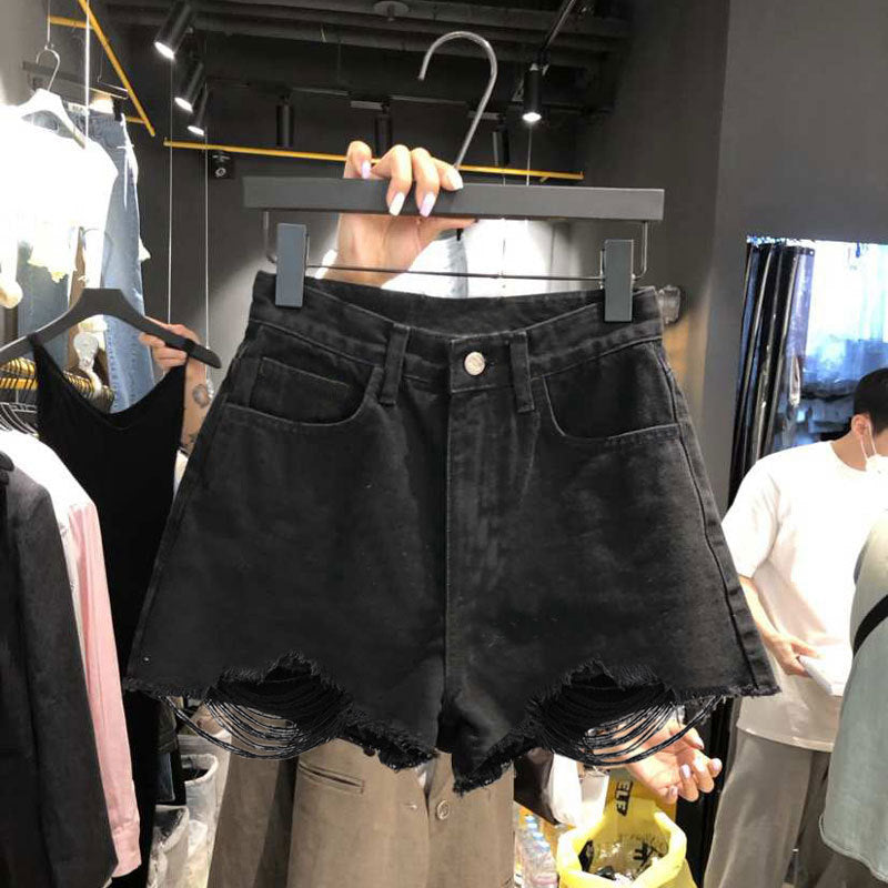 Shorts de mezclilla con bordes sin rematar para mujer, populares en Instagram