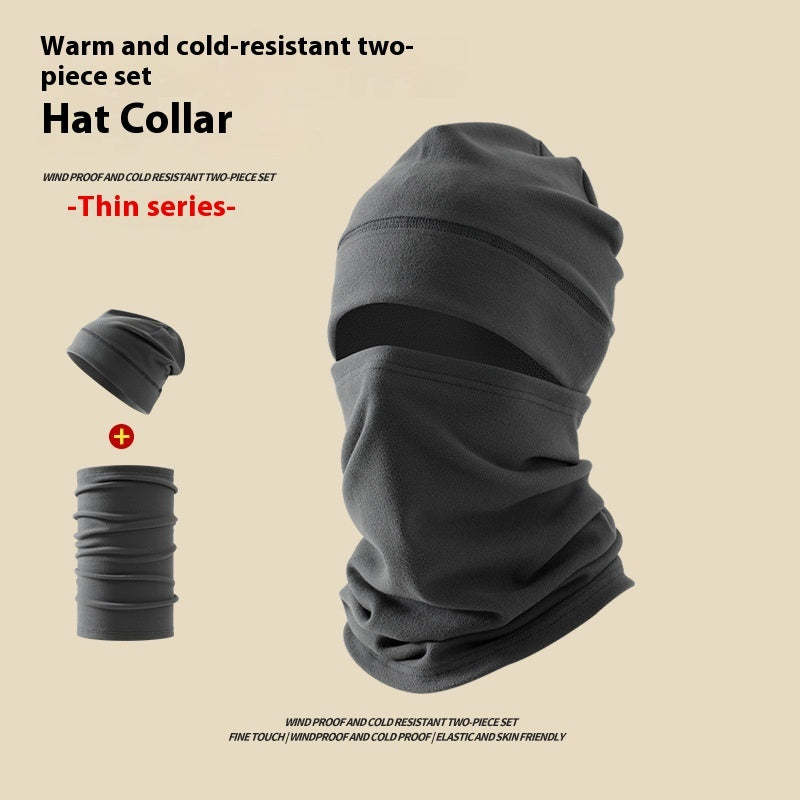 Sombrero Dralon para hombre, máscara de viento de invierno, gorro, pañuelo, conjunto de dos piezas, bolsa de ciclismo, protección para la cabeza y los oídos.