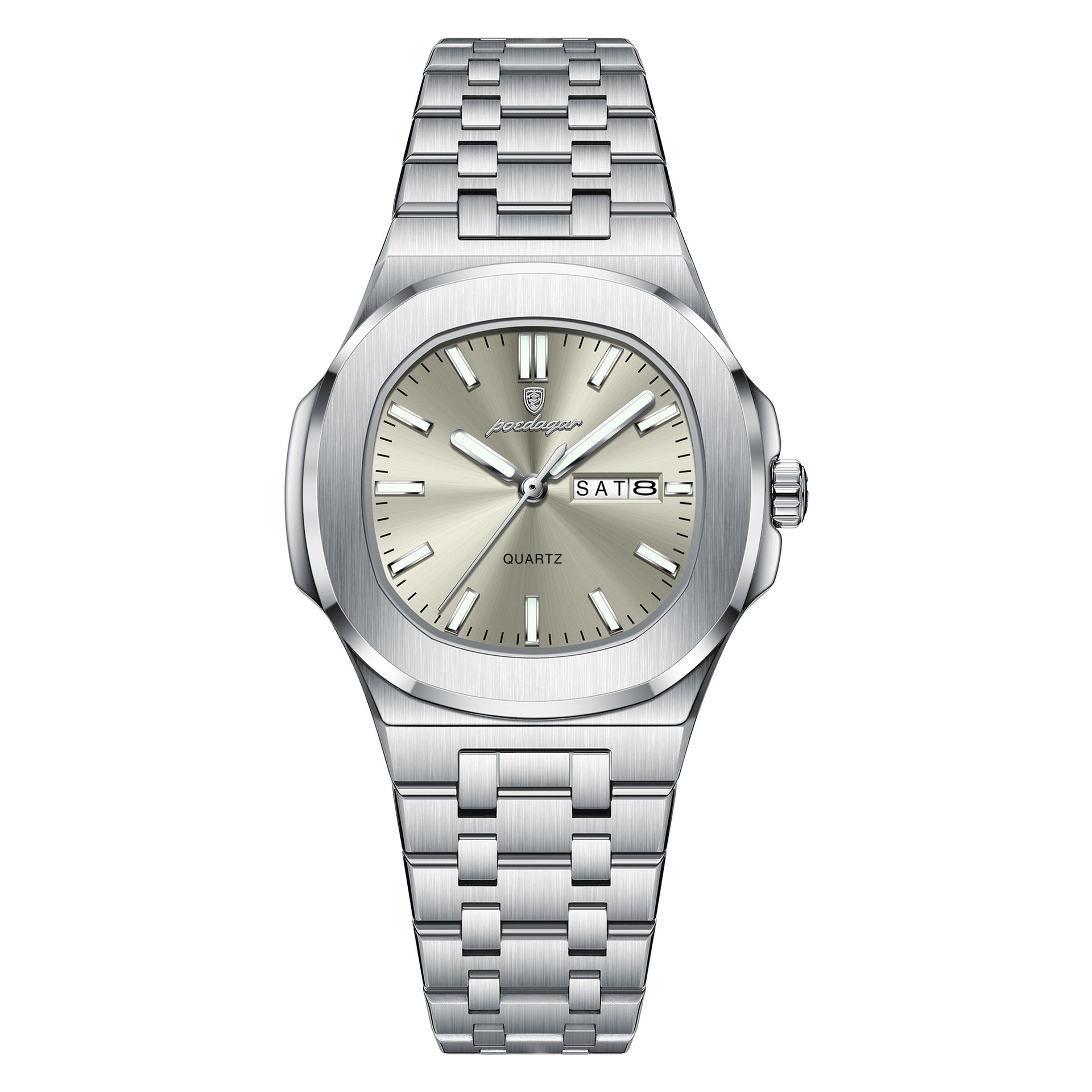 Reloj ultrafino con características impermeables y luminosas.