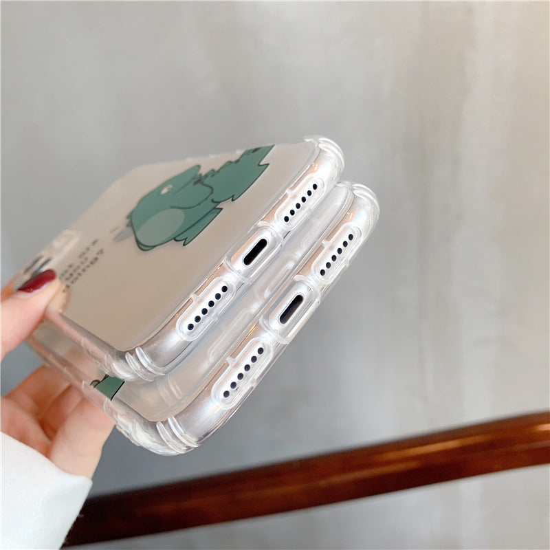 Funda protectora transparente para teléfono móvil, sencilla y anticaídas, ideal para parejas.