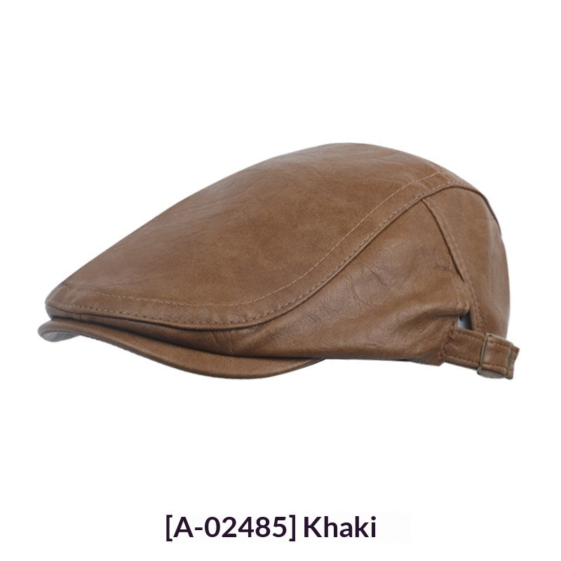 Autumn/Winter American-style Leather Trapper Hat Men's Vintage Painter's Cap