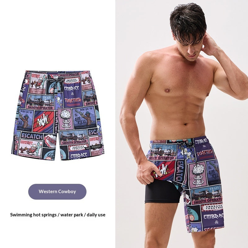 Shorts de playa holgados de secado rápido para parejas con estampado digital