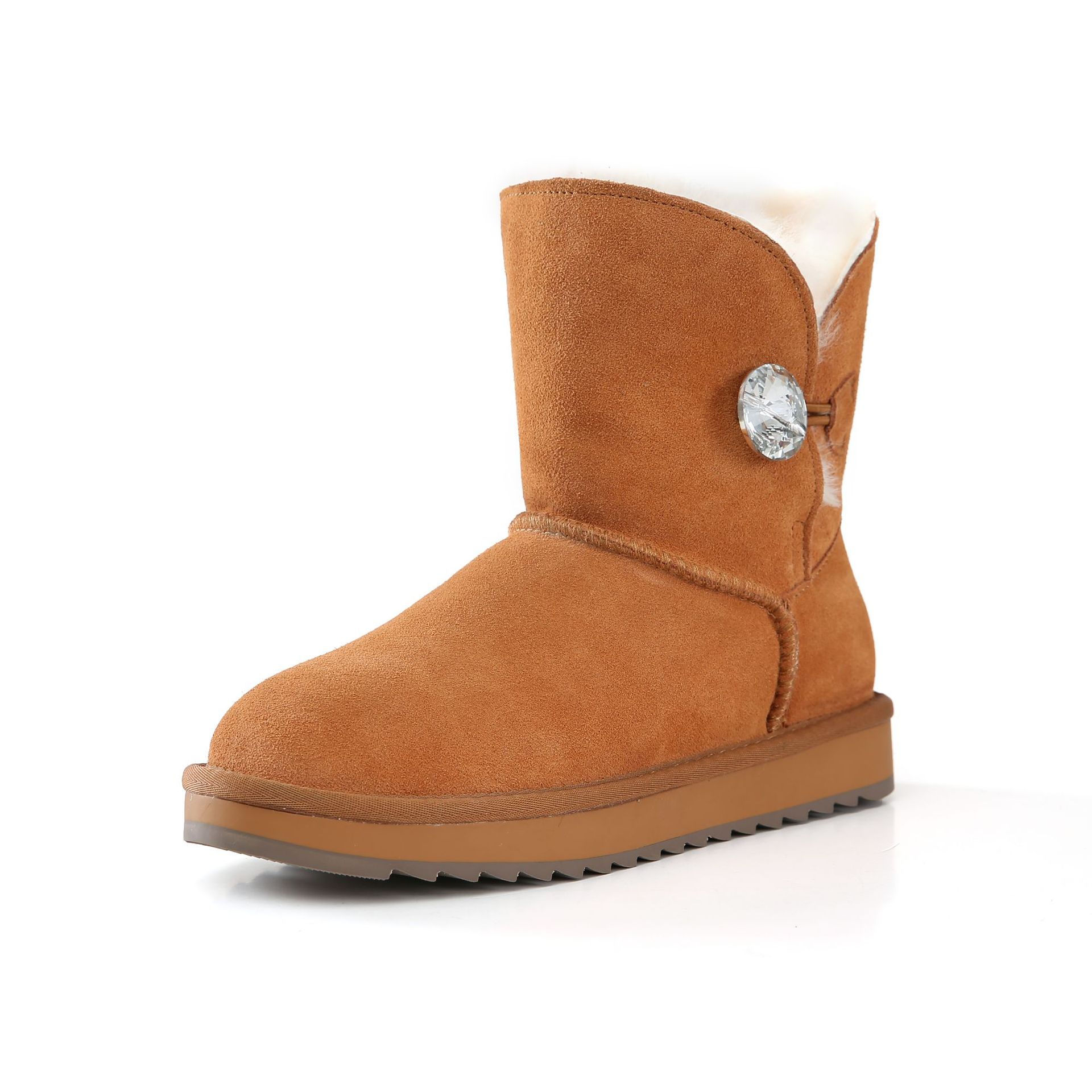 Botas medianas y botas cortas de piel con pelo integrado