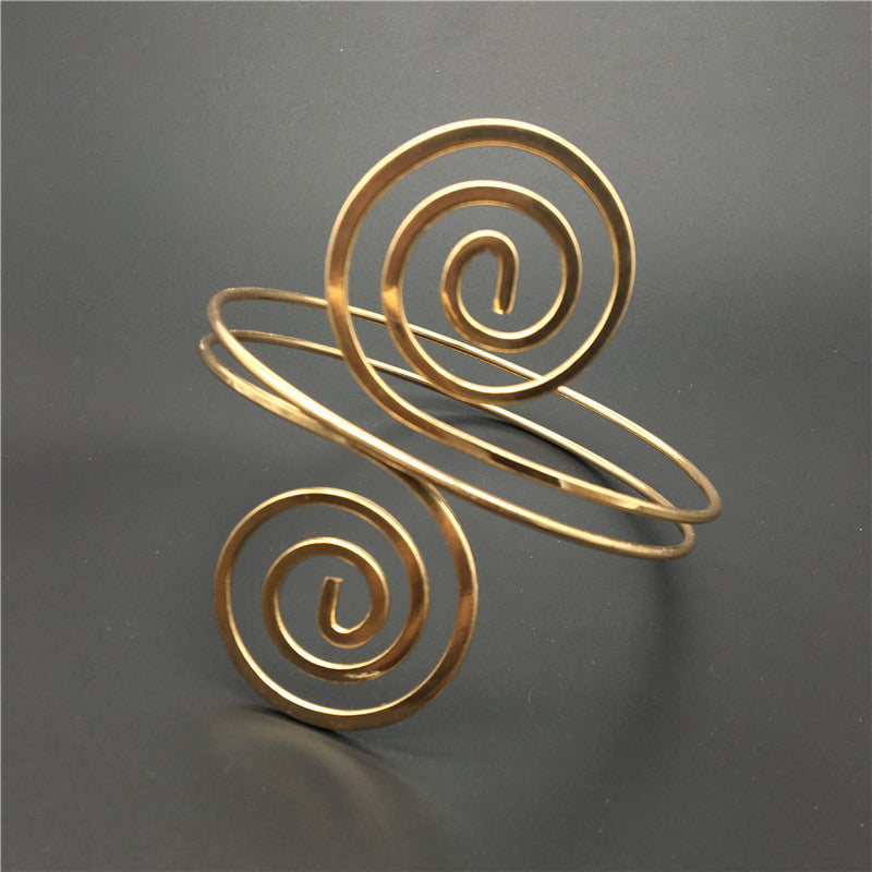 Gold & Silver Arm Cuff Bracelet – Women's Upper Arm Ring
