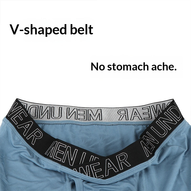 Calzoncillos bóxer transpirables para hombre, con forma de V, de longitud extendida, para correr y hacer ejercicio.