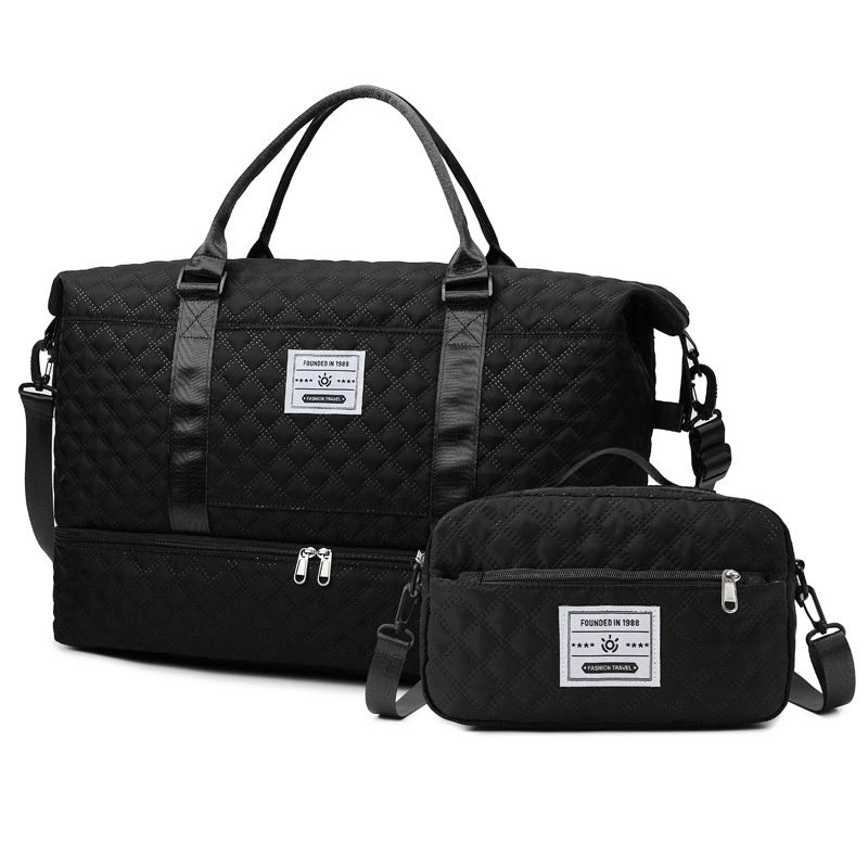 Bolso bandolera de viaje de gran capacidad con asa bordada y acolchado