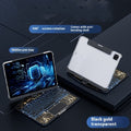 Funda transparente con teclado giratorio de 360 ​​grados para iPad, teclado inteligente con trackpad, compatible con Bluetooth y ranura para lápiz.