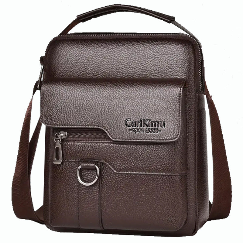 Bolso bandolera de hombro para hombre, de piel de lichi y grano de lichi.