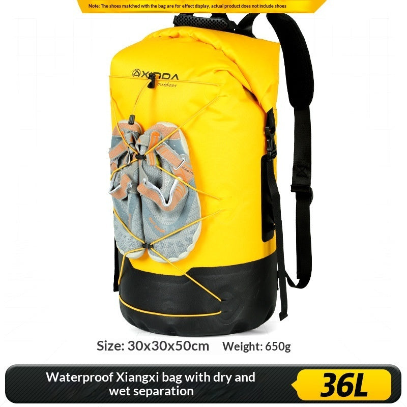 Mochila impermeable IPX7 para exteriores con separación de humedad y humedad