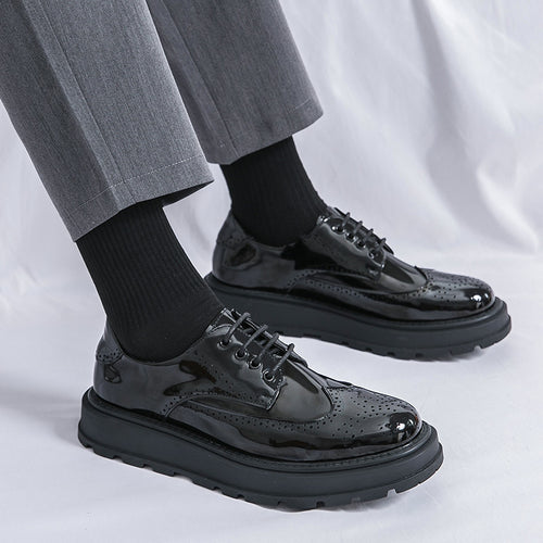 Business Formal Britishstyle Glossy Heightincreasing Leather Shoes