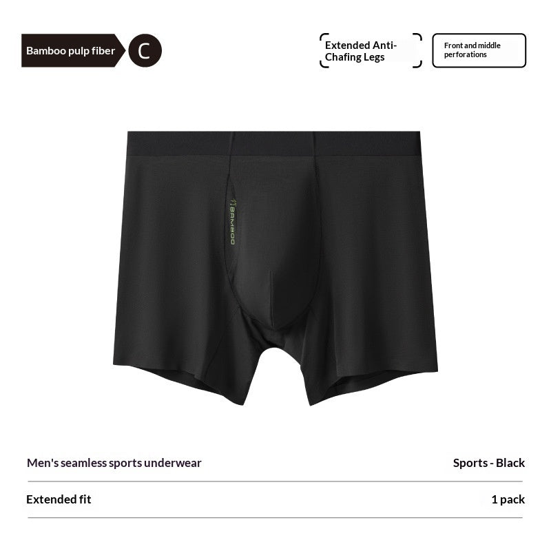 Ropa interior deportiva de fibra de pulpa de bambú para hombre de longitud extendida