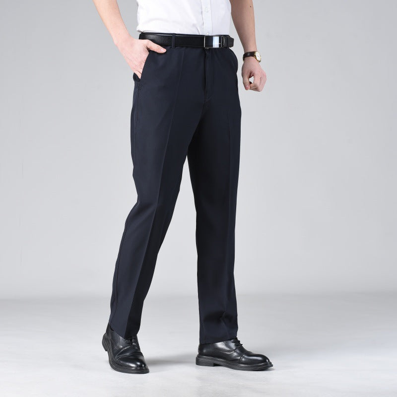 Pantalones casuales de color liso y pierna recta para hombre
