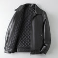 AutumnWinter Men's Leather Jacket With Lapel Collar Light Business Style