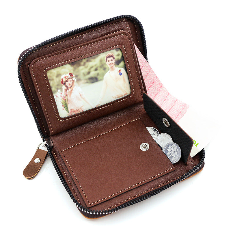 Cartera de mano corta estilo retro de negocios para hombre