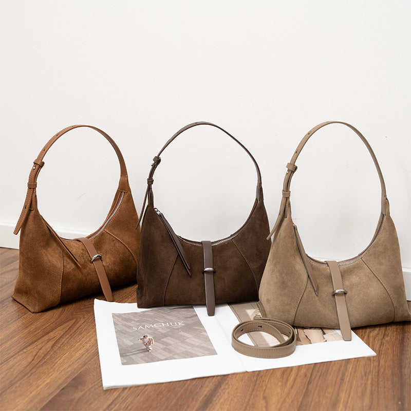 Bolso de hombro para mujer de estilo coreano con diseño cruzado texturizado
