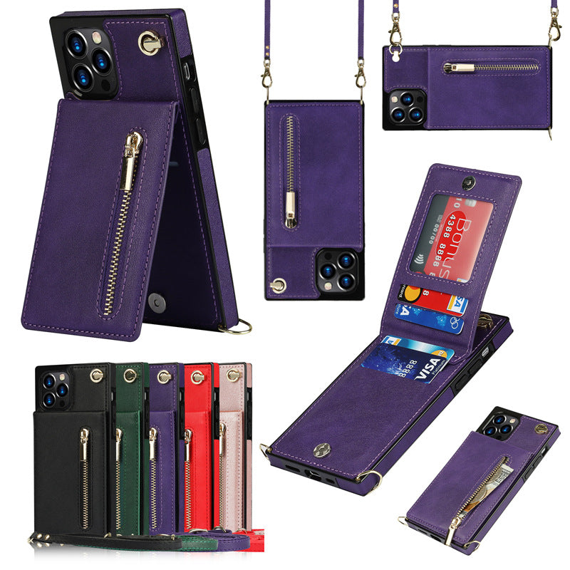 Funda de cuero para teléfono móvil, funda protectora para mensajero