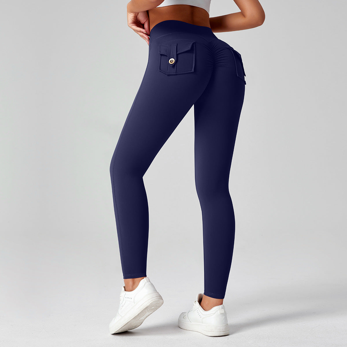 Pantalones de yoga para mujer, de cintura alta, elásticos y ajustados, que realzan los glúteos.
