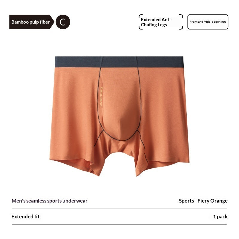 Ropa interior deportiva de fibra de pulpa de bambú para hombre de longitud extendida