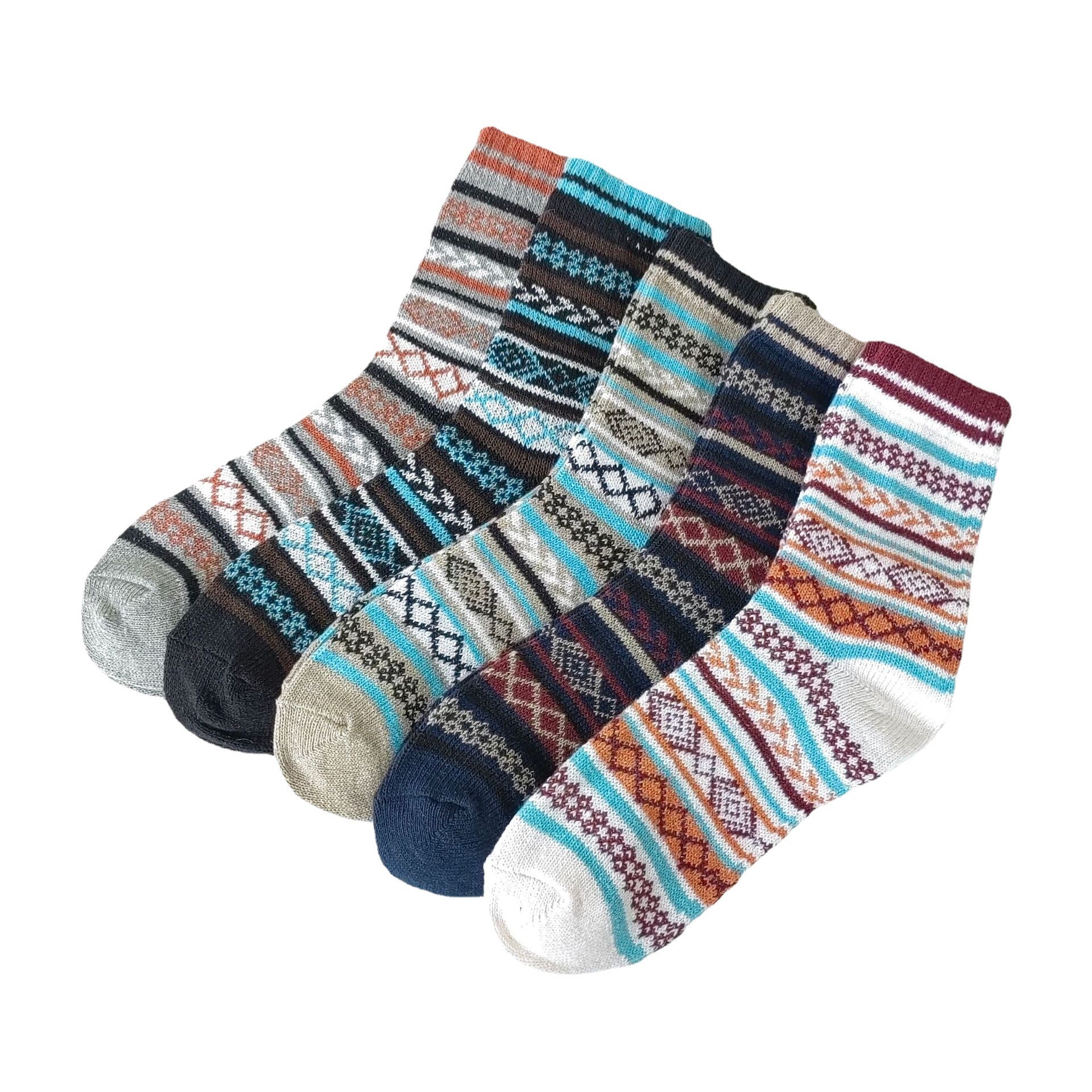 Calcetines de hombre de lana estilo étnico vintage para invierno