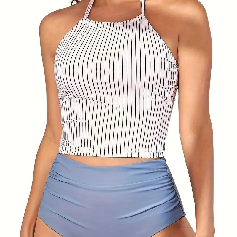 Womens Sexy Striped Bikini Set