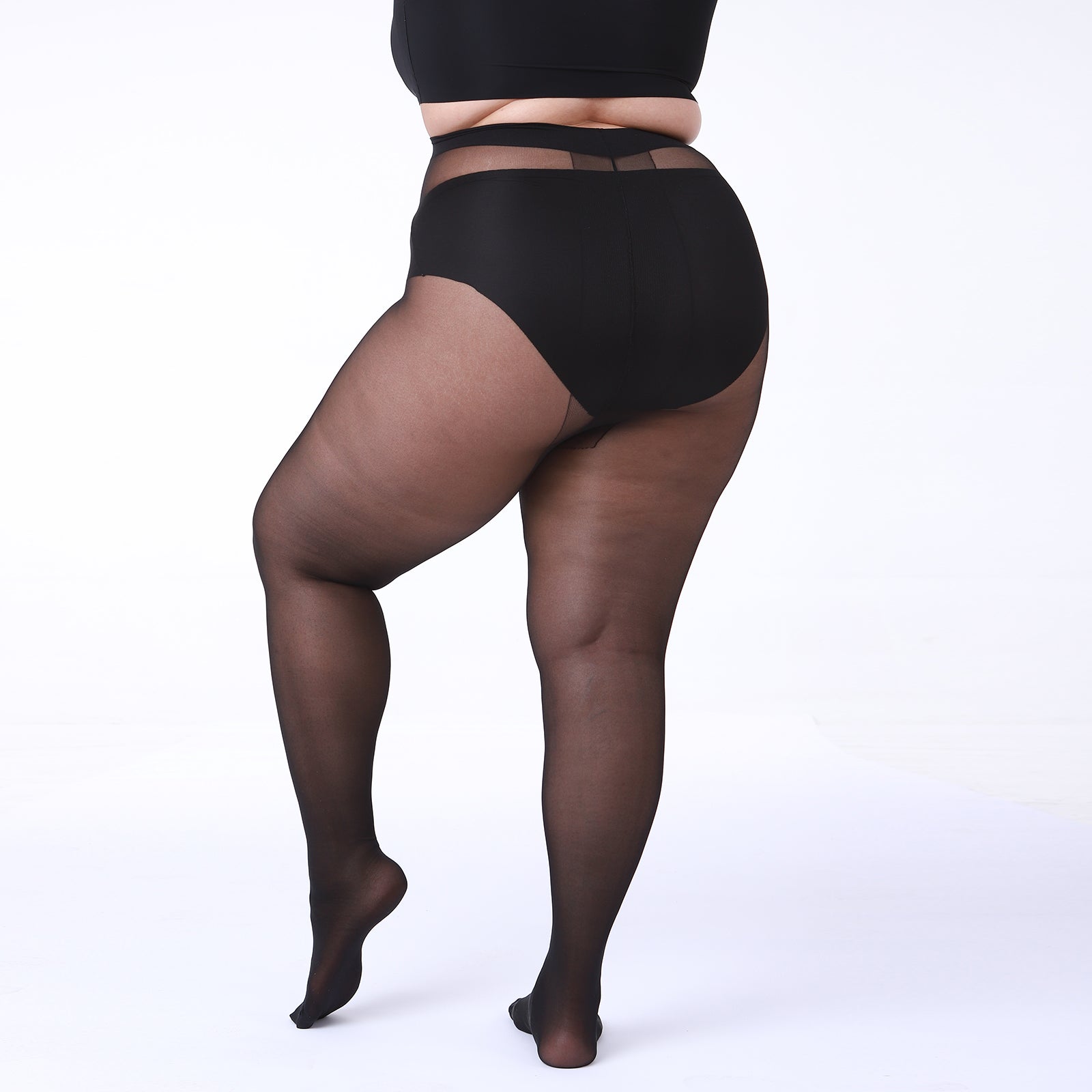 3-Pack Sheer Tights For Women T-Crotch 30D Plus Size Pantyhose Ultra-Soft