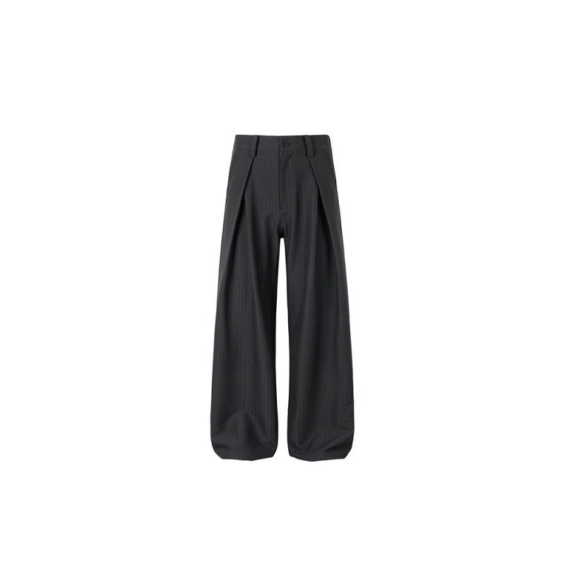 Pantalones de vestir plisados ​​tridimensionales estilo americano en forma de H para hombre