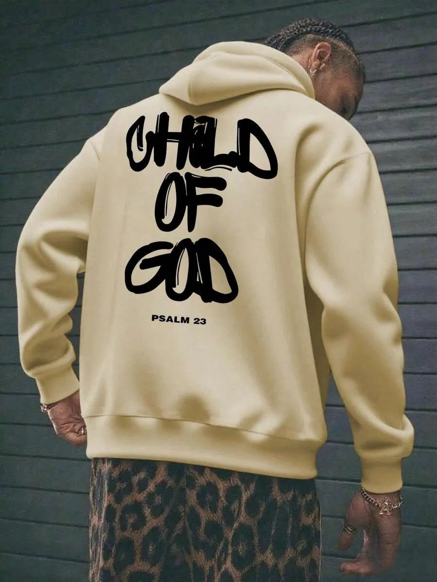 Sudadera con capucha y forro polar para hombre con estampado de letras