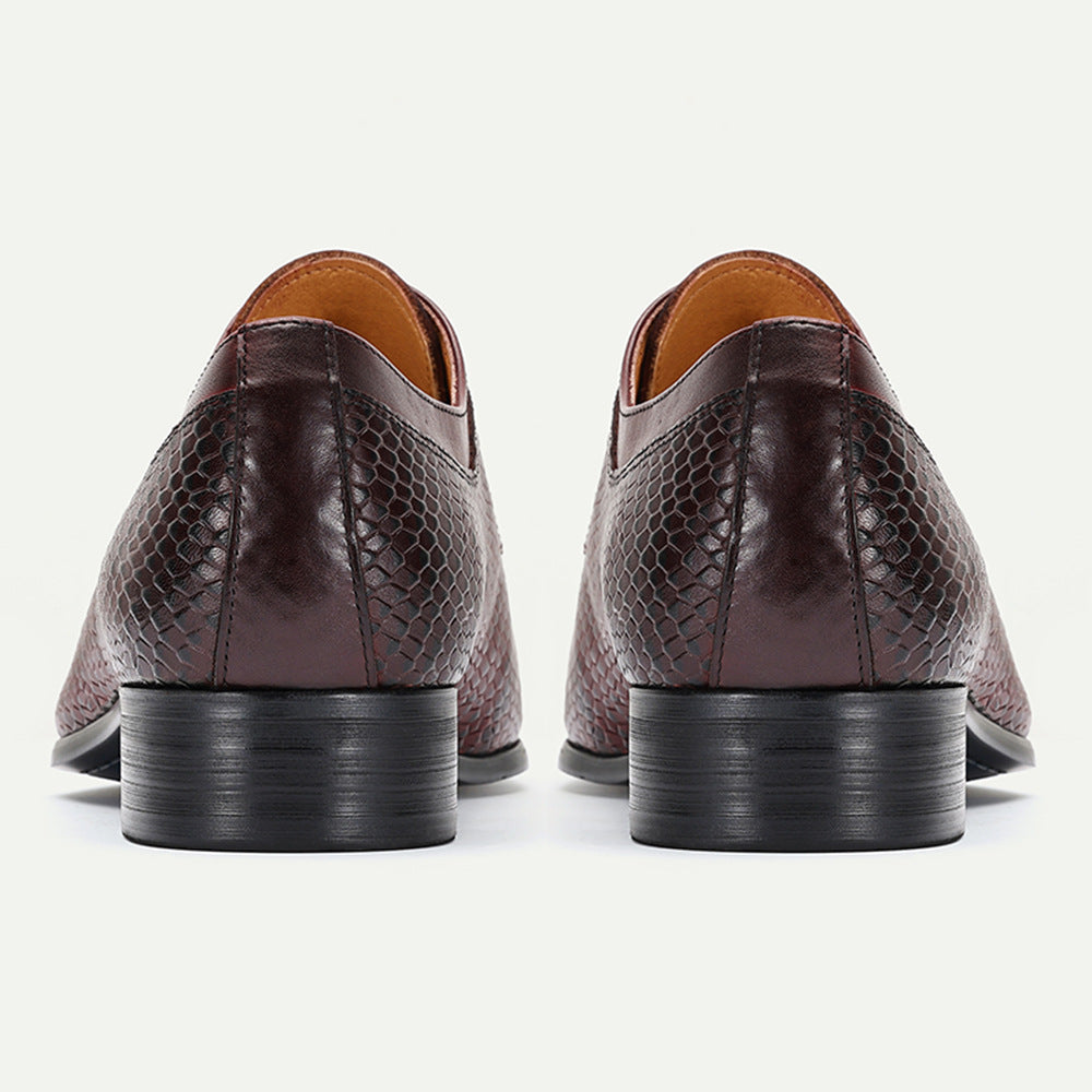 Pointed-toe Four-season Men's Business Casual Leather Shoes