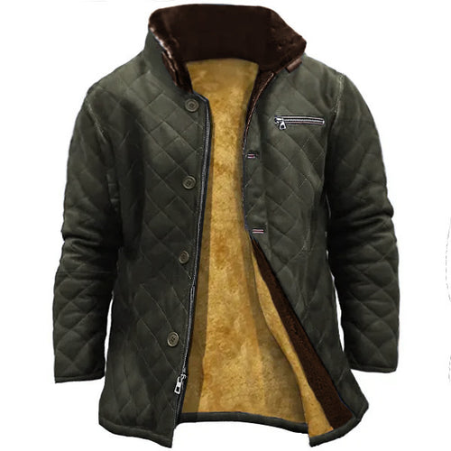 American-style Solid-color Work Jacket With Buttons For Middle-aged Men